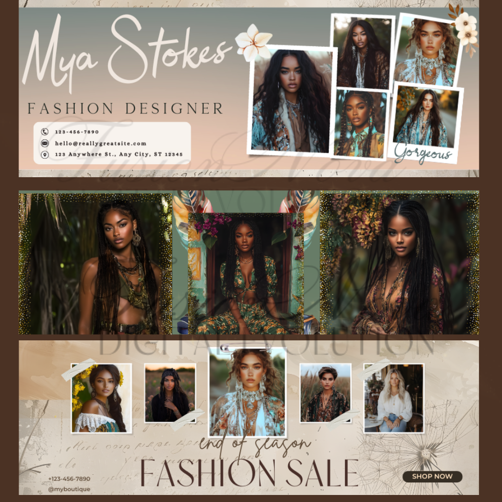 DFY Boho Vibes Fashion Facebook Covers – 17 Stunning Templates for Your Fashion Brand