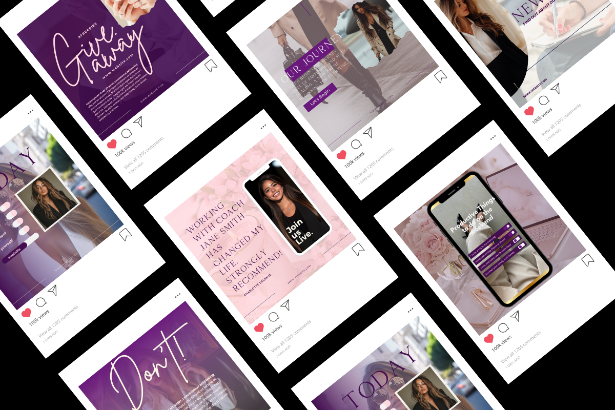 140 Editable Instagram Templates for Lifestyle Coaches