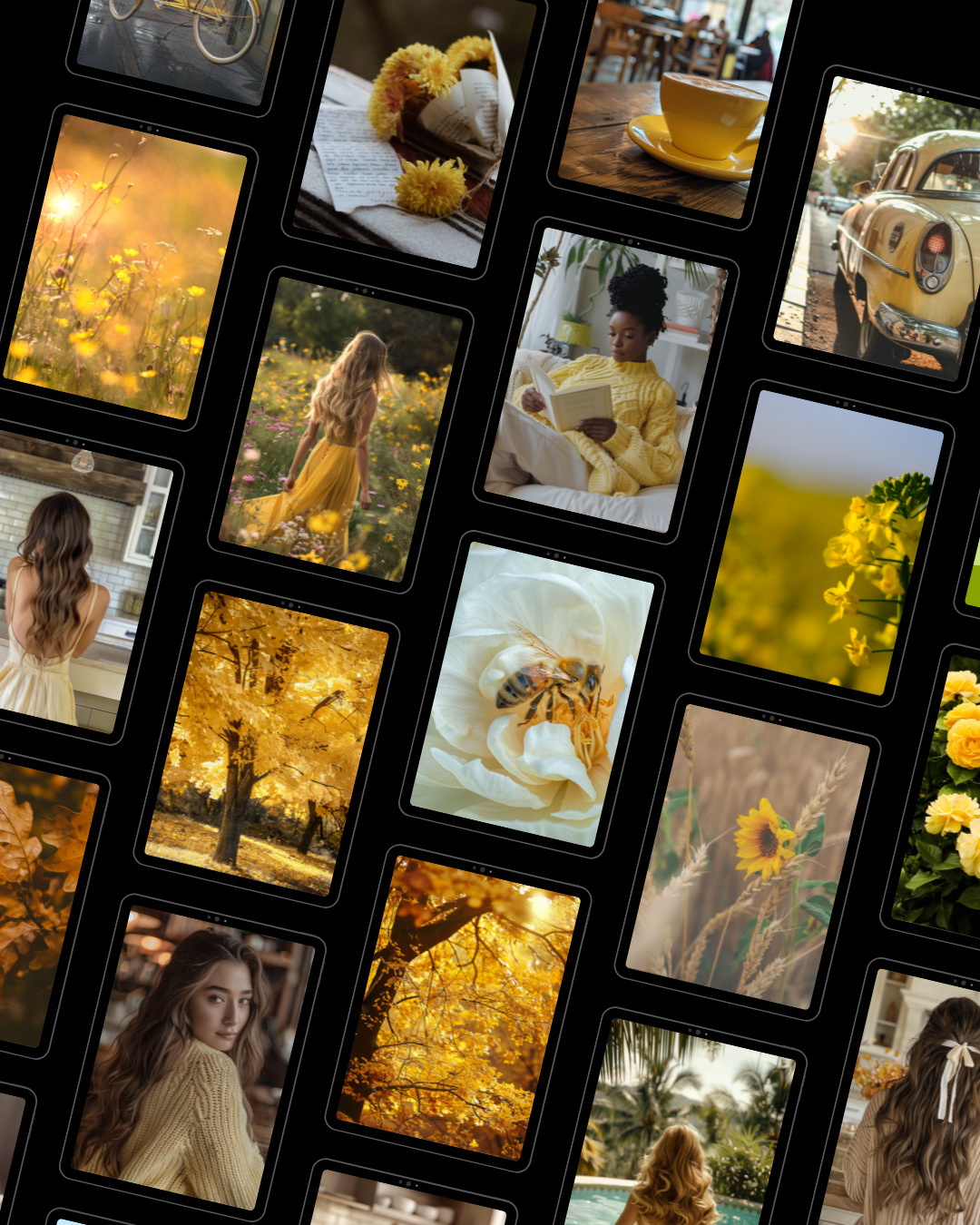 Yellow Vibes Aesthetic Stock Photos – 112 High-Quality Yellow-Themed Images with PLR and MRR Rights