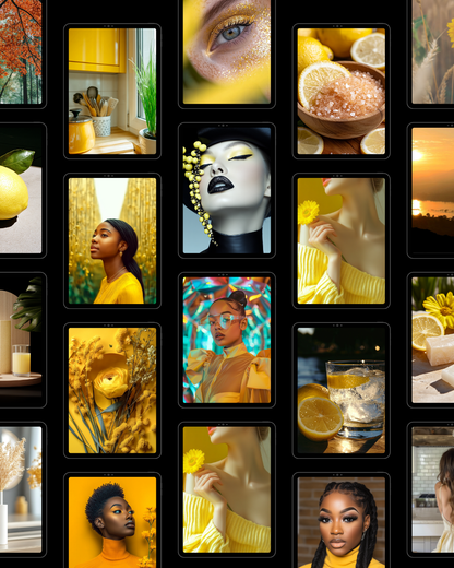 Yellow Vibes Aesthetic Stock Photos – 112 High-Quality Yellow-Themed Images with PLR and MRR Rights