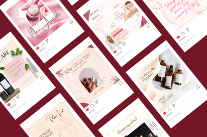 100 Pink Aesthetic Skincare Instagram Post Templates – Editable in Canva