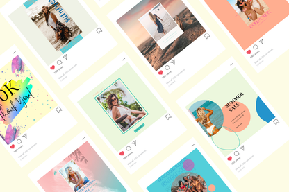 Summer Fashion Instagram Template Pack: 61 Posts & Stories for Fashion Brands, Influencers & Social Media Managers