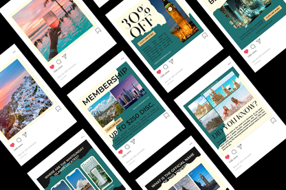 361 Instagram Post Templates & 10 Facebook Covers for Travel Brands – Customizable, Engaging Content for Social Media Growth"