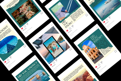 361 Instagram Post Templates & 10 Facebook Covers for Travel Brands – Customizable, Engaging Content for Social Media Growth"