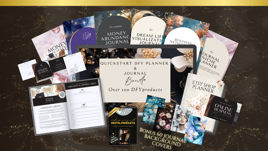 QuickStart DFY Planner Bundle: 100+ Customizable Planners & Journals with PLR